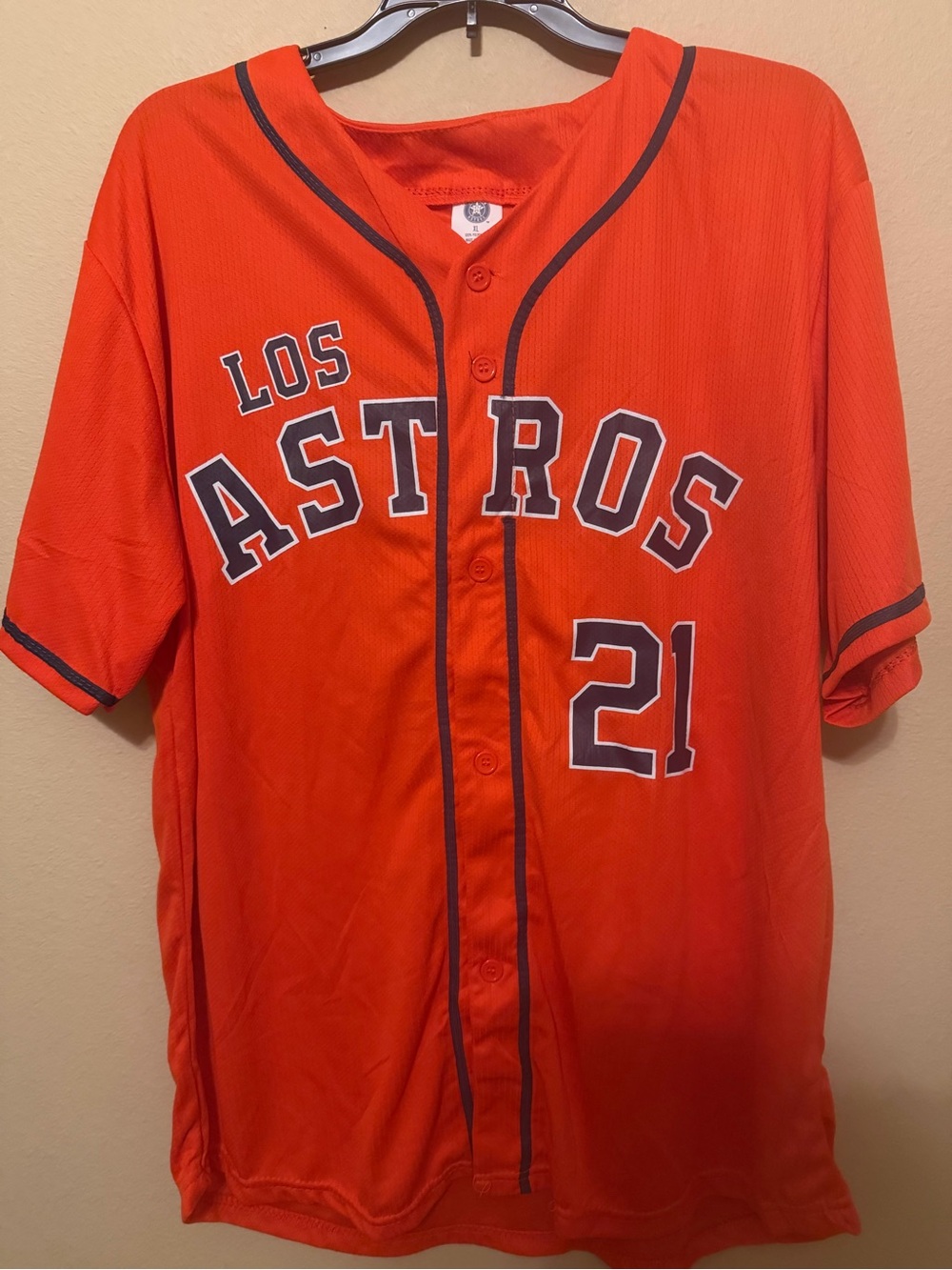 Houston Astros Yainer Diaz #21 "Los Astros" Orange Jersey - Mens Size XL